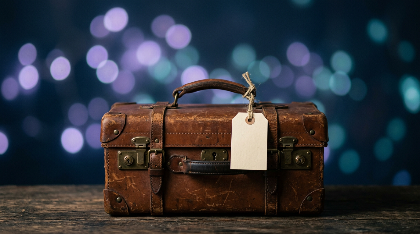 Sample clue: a suitcase with a blank tag